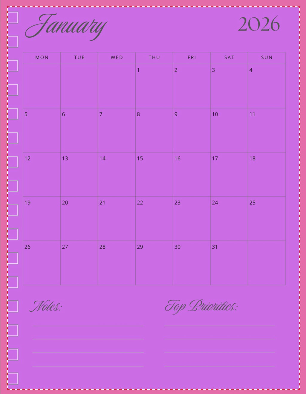 Monthly Planner