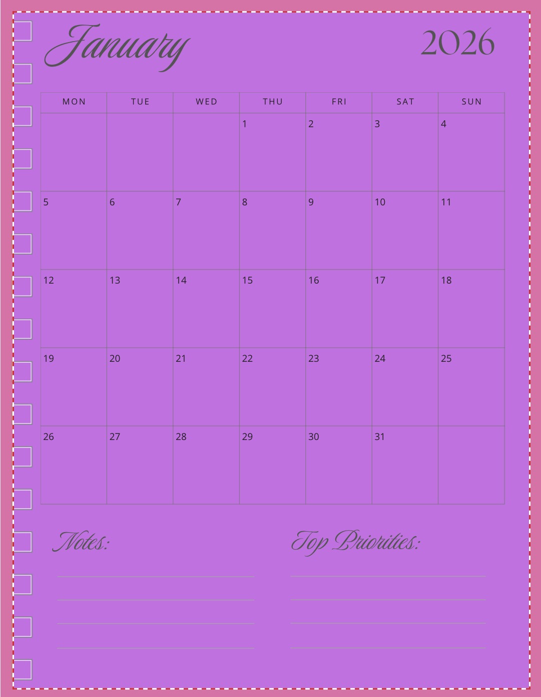 Monthly Planner
